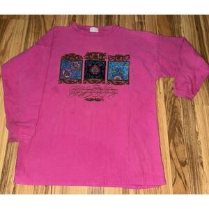VTG OSC Sport Sweatshirt Women's Sz Medium Mosaic Floral Embroidered Pink